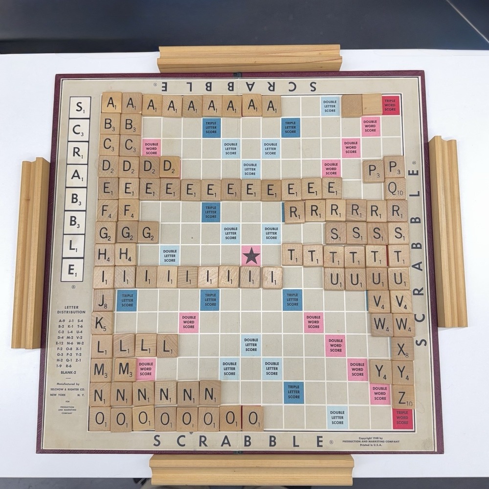 Vintage‎ 1953 Scrabble Game Selchow & Righter -  COMPLETE